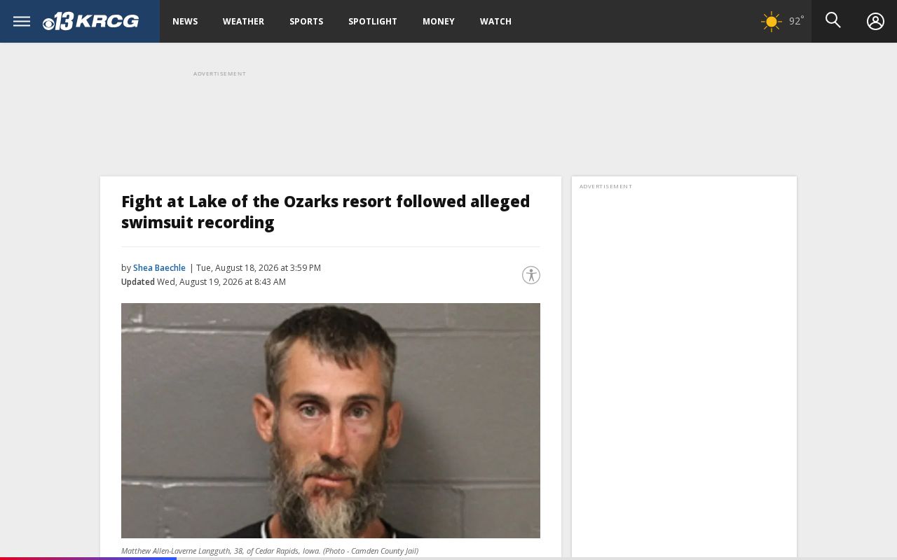 KRCG local page for a Camden County crime-news report